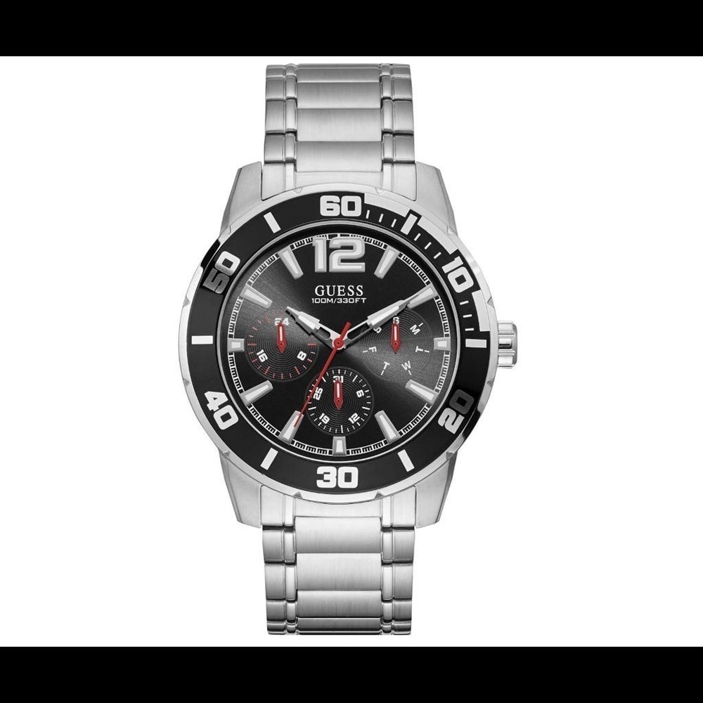 GUESS Quartz Watch Silver Stainless Steel Strap,